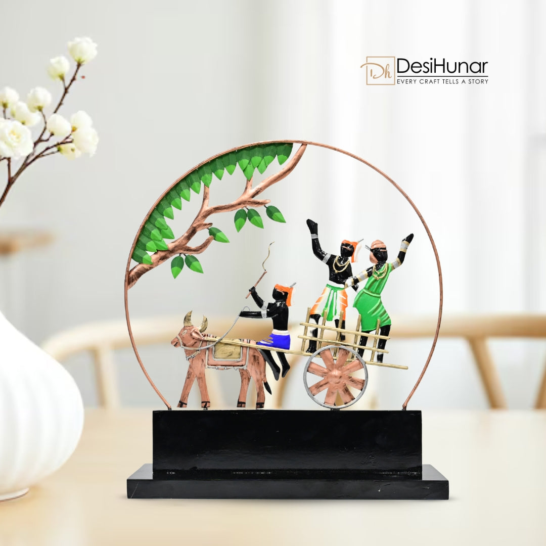 Handcrafted Tribal bullock Cart Stand  – Tribal Decor