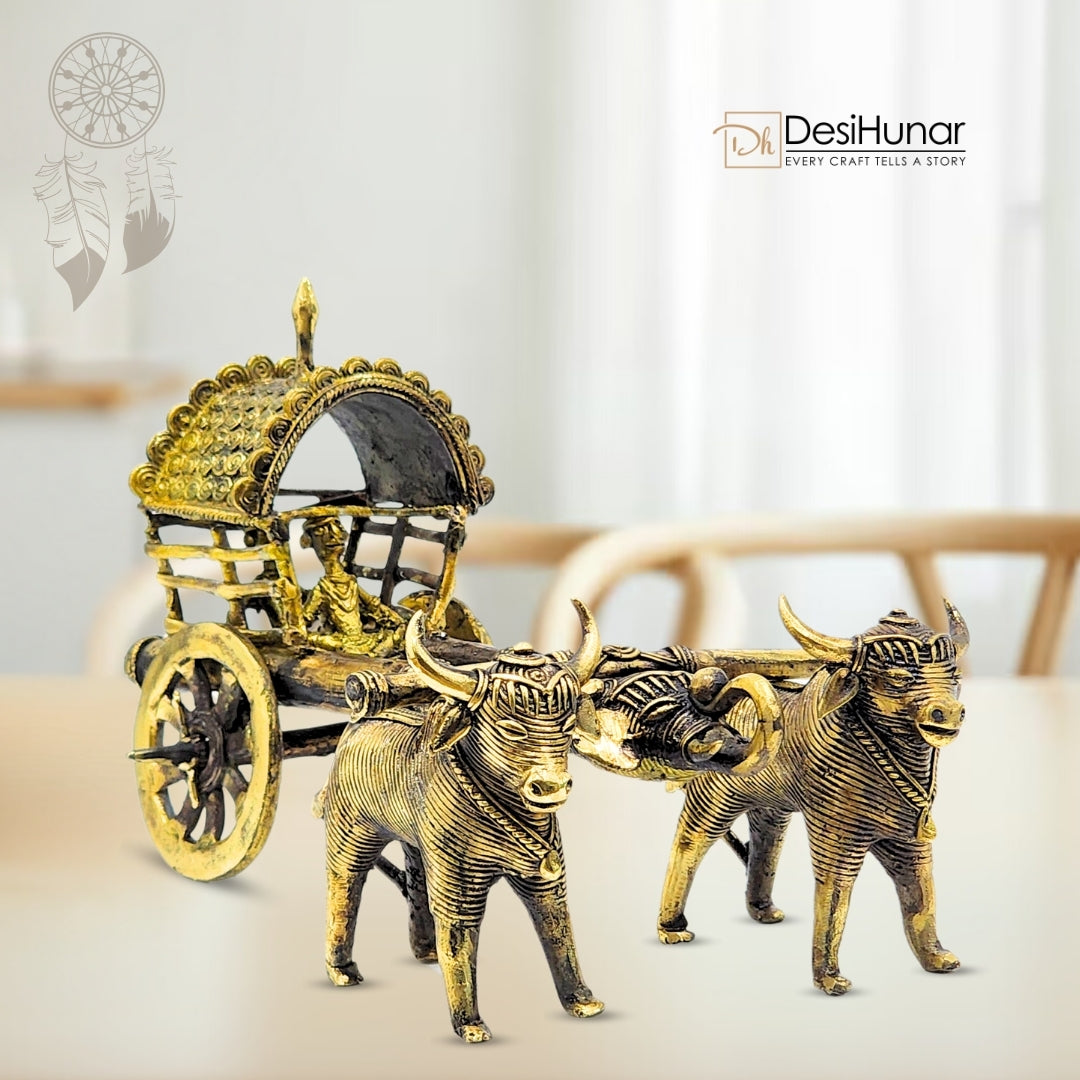 Pure Brass Bullock Cart Home Décor & Gifting | Bastar Arts | Dhokra Art