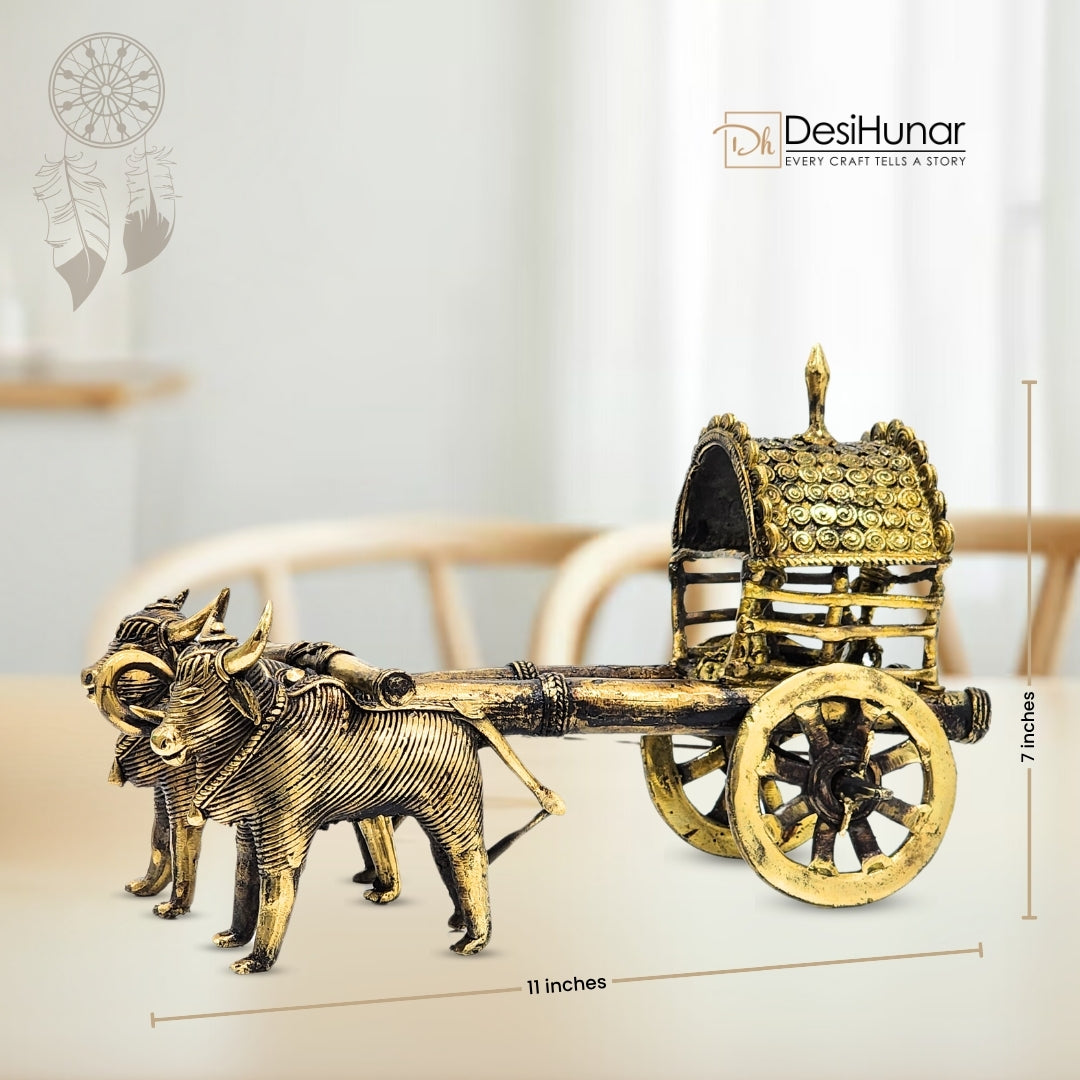 Pure Brass Bullock Cart Home Décor & Gifting | Bastar Arts | Dhokra Art