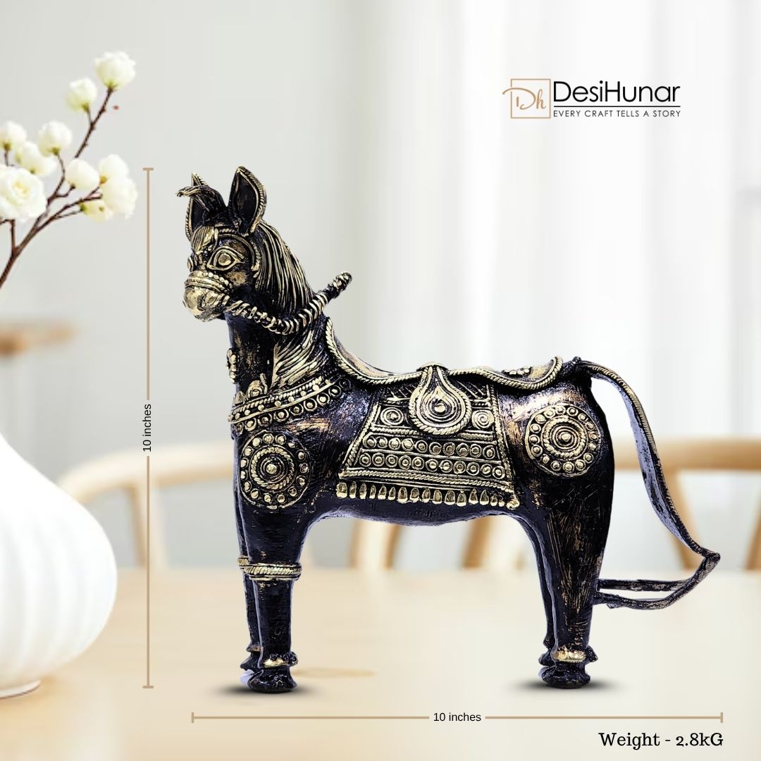 Royal Brass Horse Home Décor & Gifting | Bastar Arts | Dhokra Art