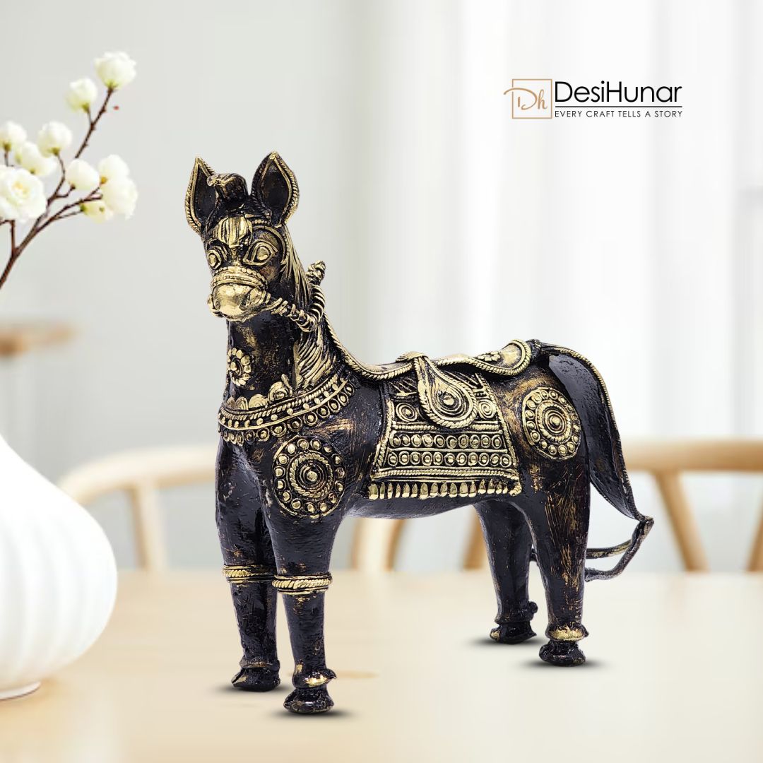 Royal Brass Horse Home Décor & Gifting | Bastar Arts | Dhokra Art